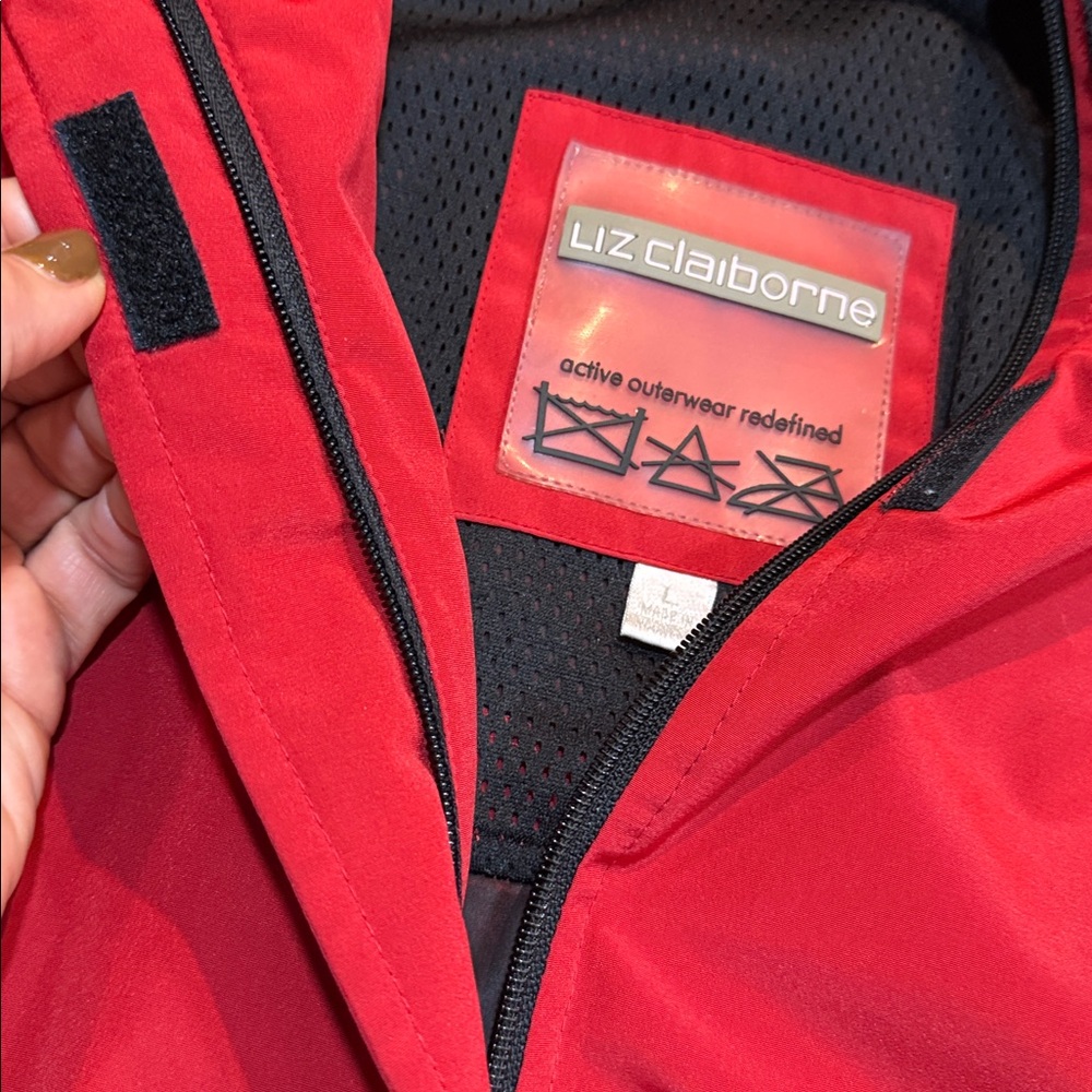 Liz Claiborne Women’s Active Outerwear Redefined jacket Red/black Size Large - Picture 6 of 13
